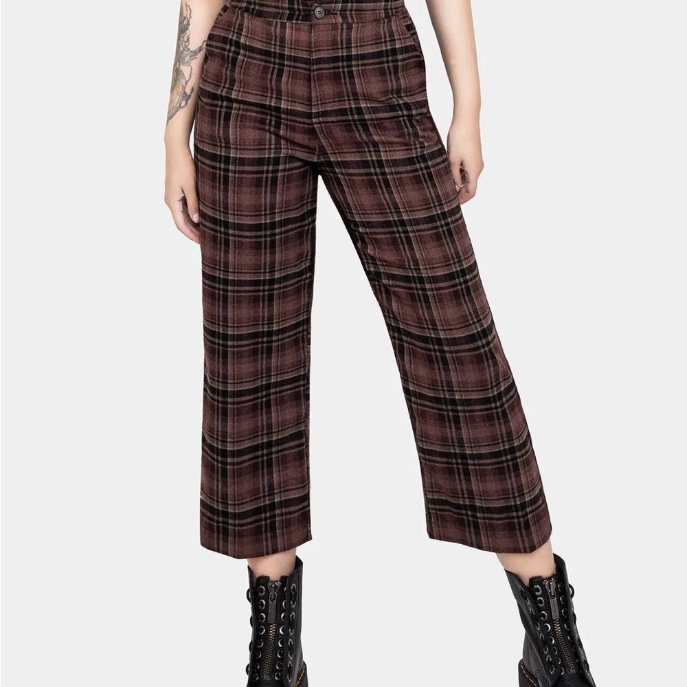 Disturbia Hickory Check Straight Leg Trousers